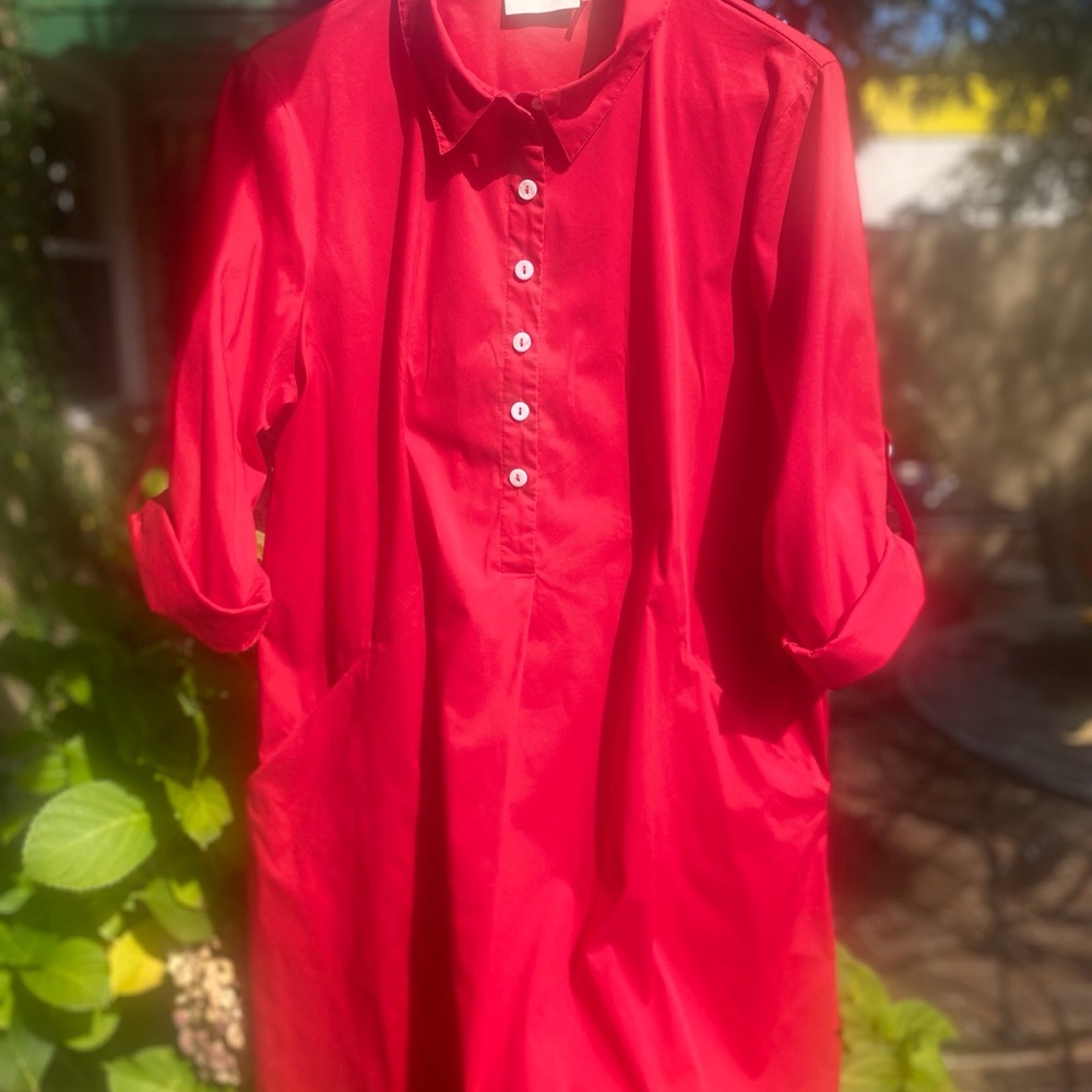 COMFORTABLE RED DRESS - Picture 3 of 4